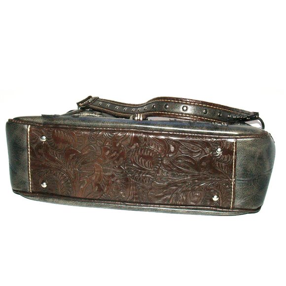 Western Style Studs & Bling Lucky U Pattern Cowgirls Shoulder Bag Purse - Picture 7 of 8